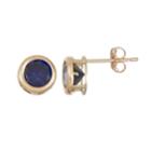 14k Gold Lab-created Sapphire Stud Earrings, Women's, Blue
