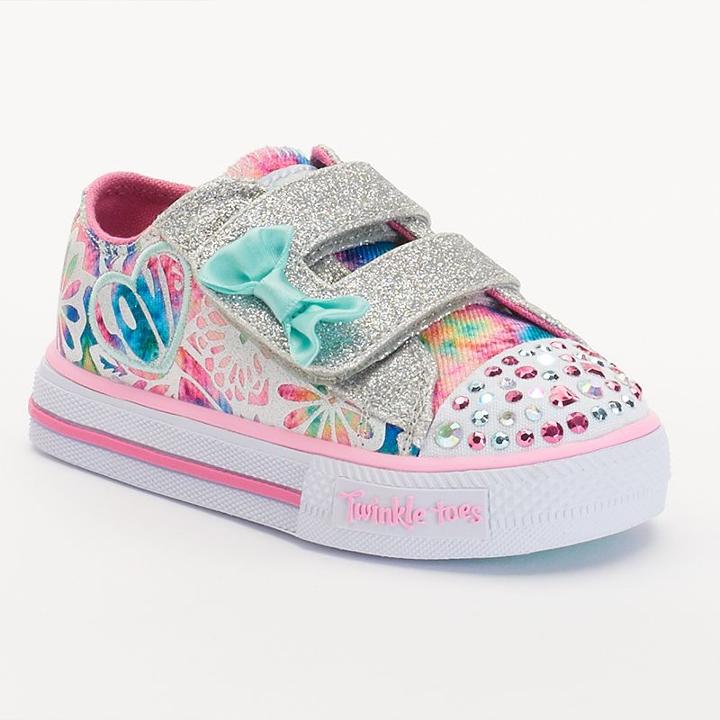 Skechers Twinkle Toes Shuffles Baby Love Toddler Girls' Light-up Shoes, Girl's, Size: 10 T, Orange Oth