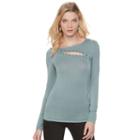 Women's Rock & Republic&reg; Lace-up Grommet Tee, Size: Xl, Med Grey
