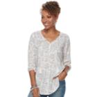 Women's Sonoma Goods For Life&trade; Printed Peasant Top, Size: Xl, Natural