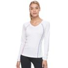 Women's Fila Sport&reg; Basic V-neck Long Sleeve Tee, Size: Xs, White