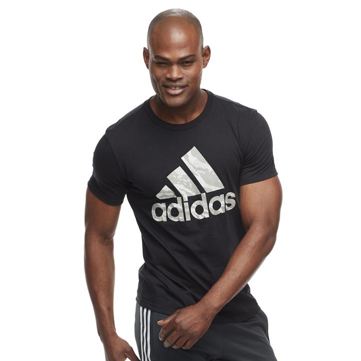 Men's Adidas Camouflage Logo Tee, Size: Xxl, Black