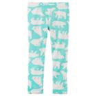 Girls 4-8 Carter's Animal Printed Fleece Leggings, Size: 6x, Turquoise Bear