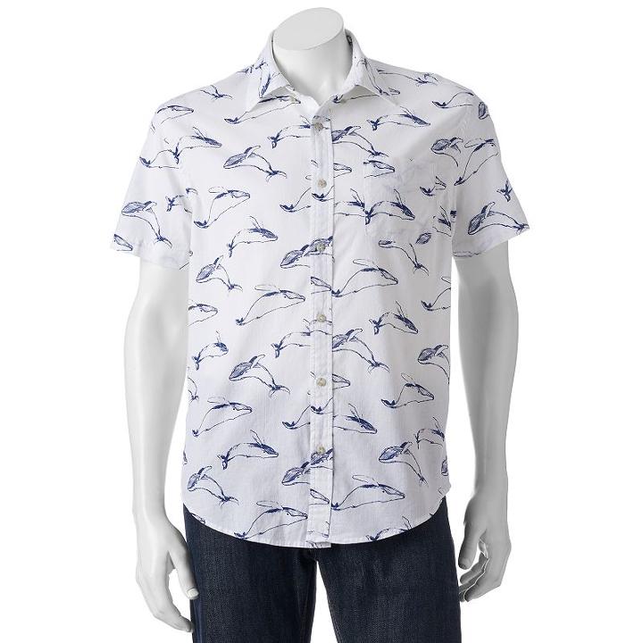 Men's Sonoma Goods For Life&trade; Flexwear Modern-fit Plaid Stretch Button-down Shirt, Size: Xxl, White