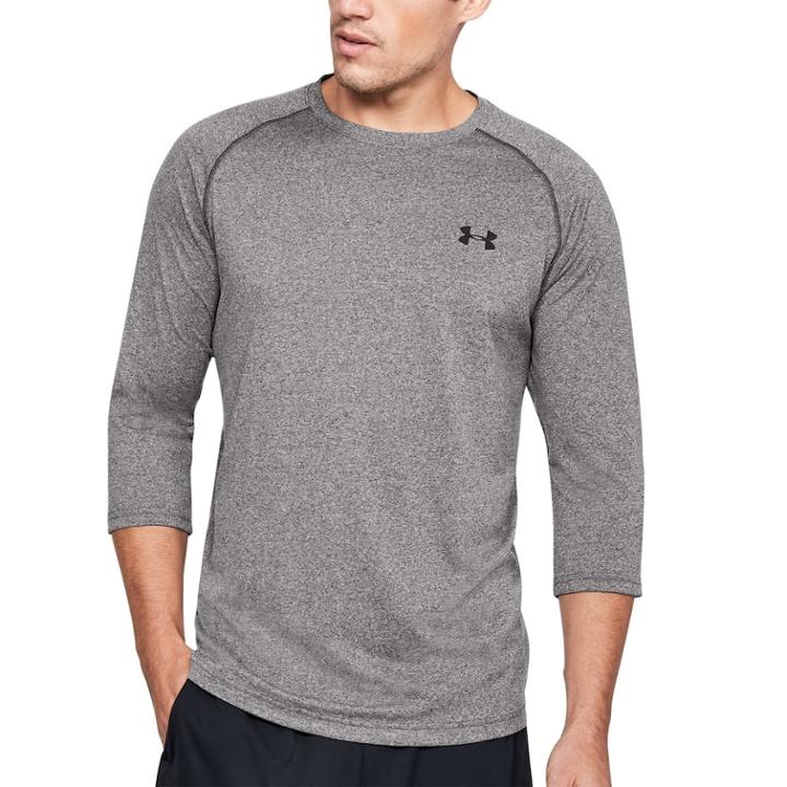Men's Under Armour 3/4-sleeve Tech Tee, Size: Medium, Grey (charcoal)