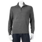 Men's Dockers Classic-fit Marled Comfort Touch Quarter-zip Sweater, Size: Medium, Dark Grey