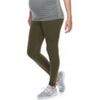 Maternity A:glow Belly Panel Solid Leggings, Women's, Size: M-mat, Green