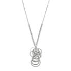 Circle Cluster Y Necklace, Women's, Silver