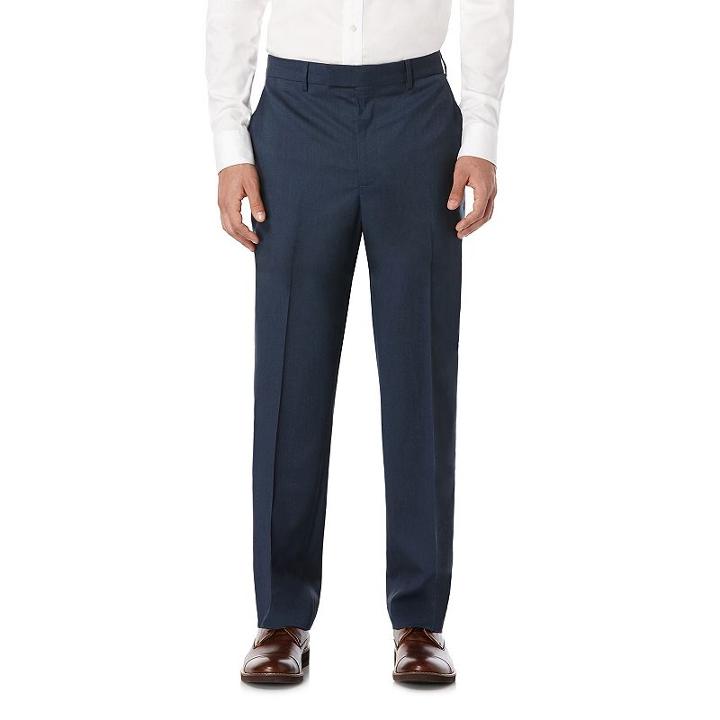 Savane Premium Flex Micro Tic Stretch Dress Pants, Men's, Size: 36x32, Brt Blue