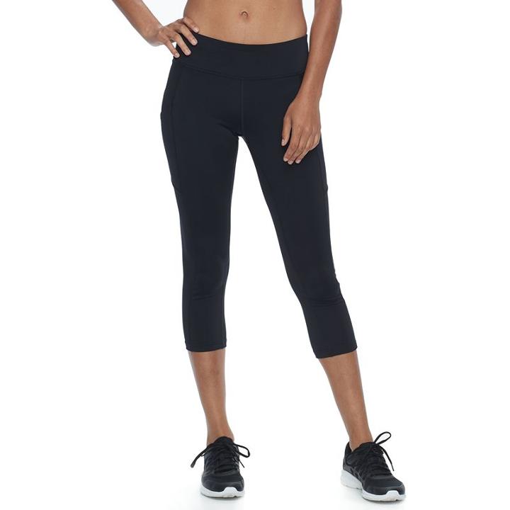 Women's Tek Gear&reg; Performance Pocket Capri Leggings, Size: Medium, Black