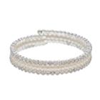 Simulated Pearl Coil Bracelet, Women's, White Oth