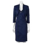 Women's Jessica Howard Spliced Sheath Dress & Bolero Jacket Set, Size: 8, Blue (navy)