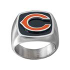 Men's Stainless Steel Chicago Bears Ring, Size: 10, Silver