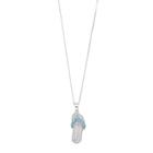 Sterling Silver Lab-created White Sapphire & Simulated Turquoise Flip-flop Pendant, Women's, Size: 18, Blue