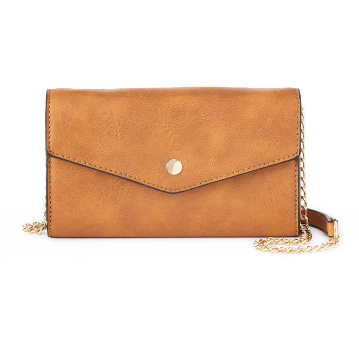Deluxity Alina Crossbody Flap Envelope Clutch, Women's, Drk Yellow