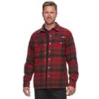 Big & Tall Men's Columbia Fireside Flame Ii Plaid Shirt Jacket, Size: Xl Tall, Dark Red