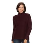 Women's Croft & Barrow&reg; Nep Mockneck Sweater, Size: Xl, Red