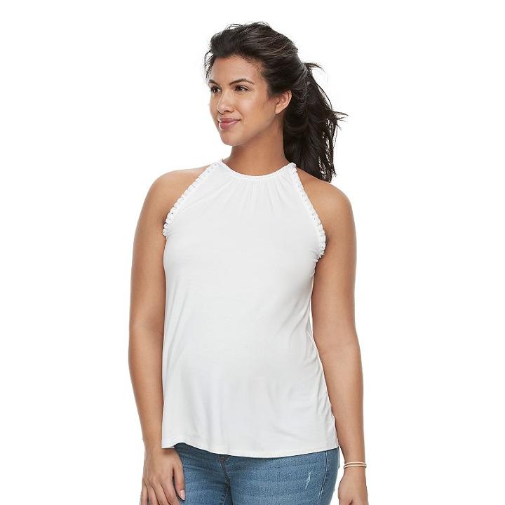 Maternity A:glow High-neck Tank, Women's, Size: S-mat, White