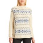 Petite Chaps Fairisle Mockneck Sweater, Women's, Size: S Petite, White