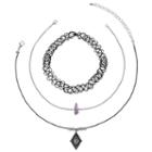 Mudd&reg; Tribal, Purple Stone & Tattoo Choker Necklace Set, Women's, Black