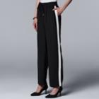 Women's Simply Vera Vera Wang Side-stripe Wide Leg Pants, Size: Medium, Black