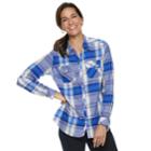 Women's Croft & Barrow&reg; Classic Soft Shirt, Size: Medium, Med Blue