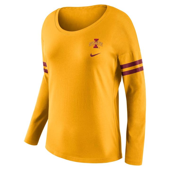 Women's Nike Iowa State Cyclones Tailgate Long-sleeve Tee, Size: Large, Gold