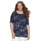 Plus Size Apt. 9&reg; Splatter Dolman Tee, Women's, Size: 1xl, Dark Blue