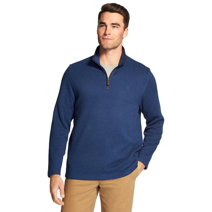 Men's Izod Classic-fit Fleece Quarter-zip Pullover, Size: Xxl, Brt Blue