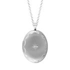 Sterling Silver Diamond Accent Oval Locket, Women's, Size: 18, Grey