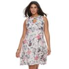 Plus Size Jennifer Lopez Cut Out Dress, Women's, Size: 1xl, Grey