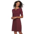 Women's Croft & Barrow&reg; Embroidered Dress, Size: Small, Dark Red