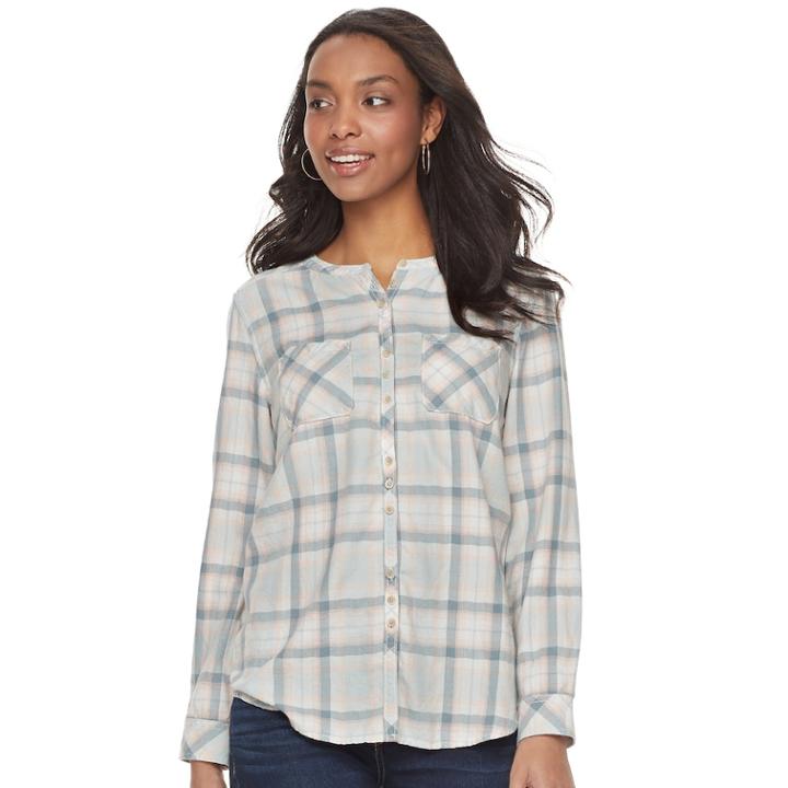 Women's Sonoma Goods For Life&trade; Pocket Blouse, Size: Xs, Light Blue