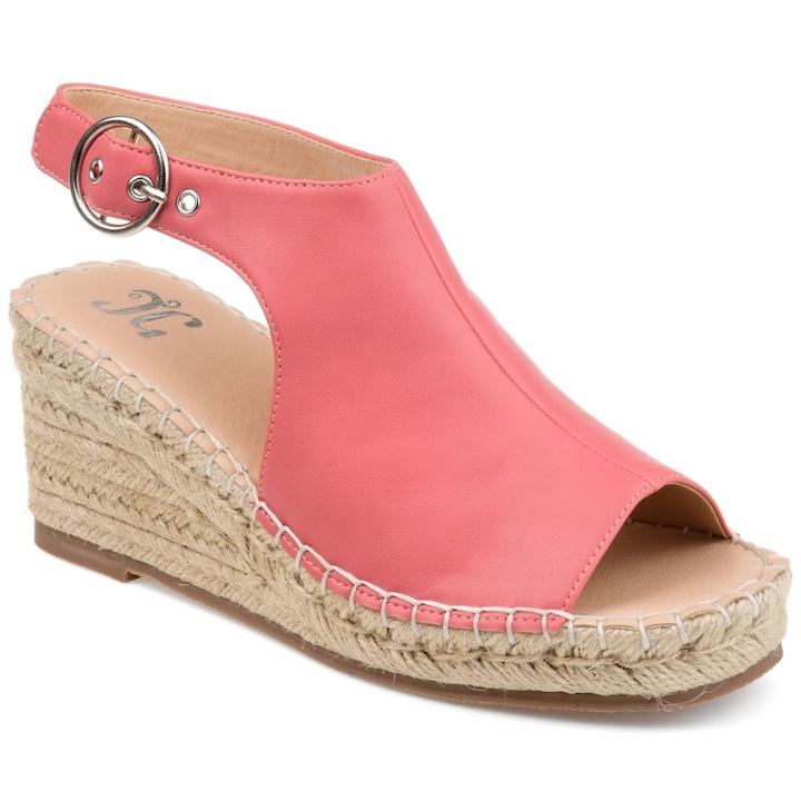 Journee Collection Crew Women's Espadrille Wedges, Size: 6, Pink