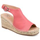 Journee Collection Crew Women's Espadrille Wedges, Size: 6, Pink