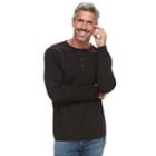 Men's Croft & Barrow&reg; Classic-fit Easy-care Henley, Size: Small, Black