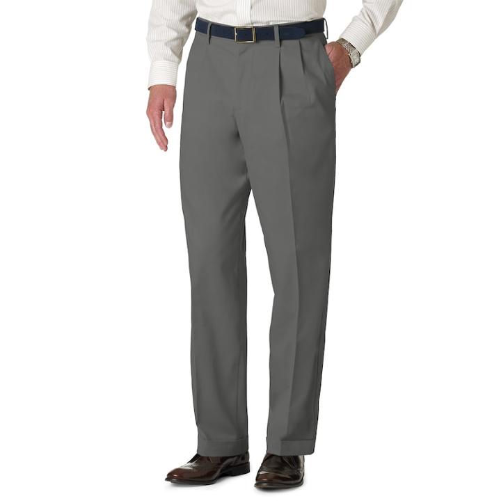 Men's Dockers&reg; Stretch Relaxed-fit Iron-free Khaki Pants - Pleated D4, Size: 30x32, Dark Grey