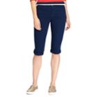 Women's Chaps Cuffed Twill Skimmer Shorts, Size: 6, Blue