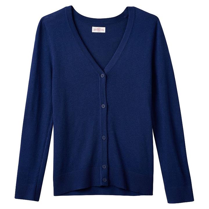 Girls Plus Size So&reg; Perfectly Soft Button-down Cardigan, Girl's, Size: 12 1/2, Dark Blue