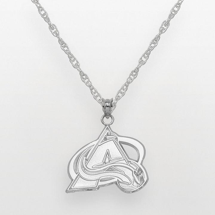Logoart Colorado Avalanche Sterling Silver Logo Pendant, Women's, Size: 18, Grey