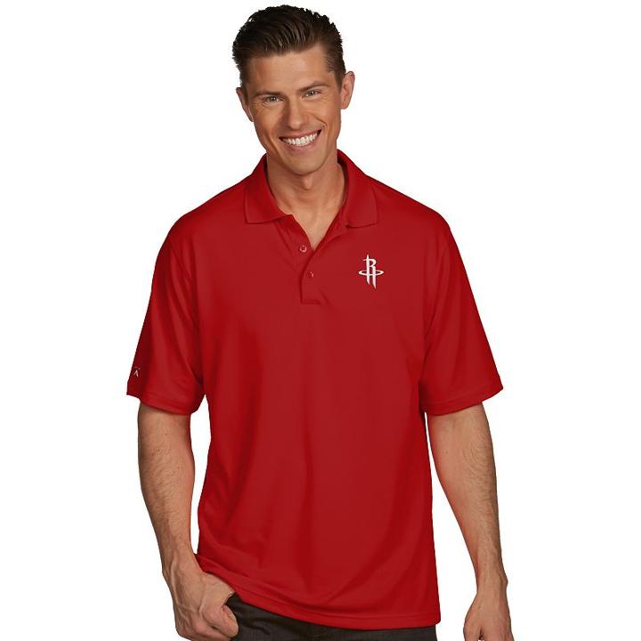 Men's Antigua Houston Rockets Pique Xtra-lite Polo, Size: Small, White Oth