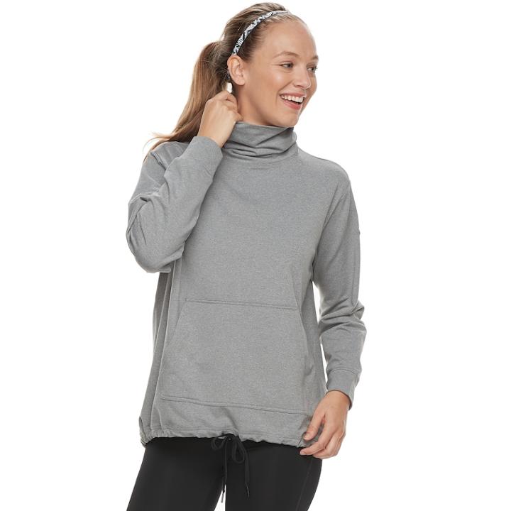 Women's Nike Dry Long Sleeve Cowl Neck Top, Size: Medium, Grey