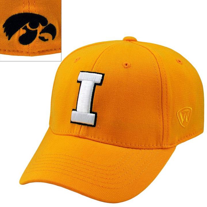Adult Top Of The World Iowa Hawkeyes Premium Collection One-fit Cap, Men's, Black