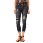 Juniors' Wallflower Curvy Cuffed Ankle Skinny Jeans, Teens, Size: 3, Purple Oth
