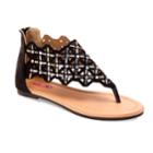 Josmo Girls' Geometric Sandals, Size: 2, Black