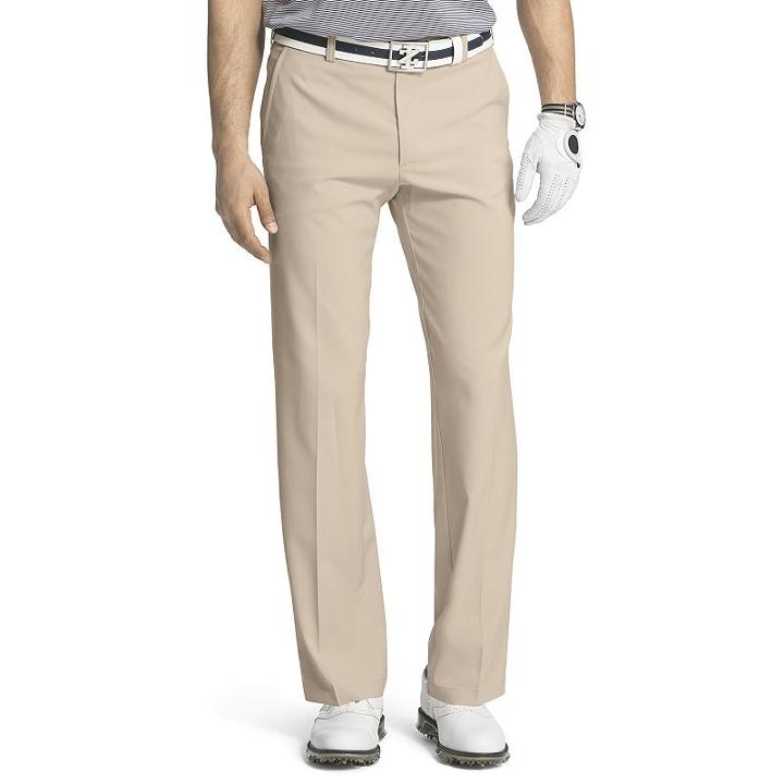 Men's Izod Straight-fit Performance Flat-front Golf Pants, Size: 32x30, Beige Over