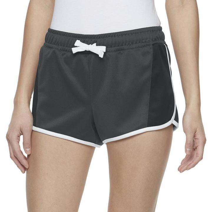 Juniors' So&reg; Colorblock Track Shorts, Girl's, Size: Medium, Dark Grey