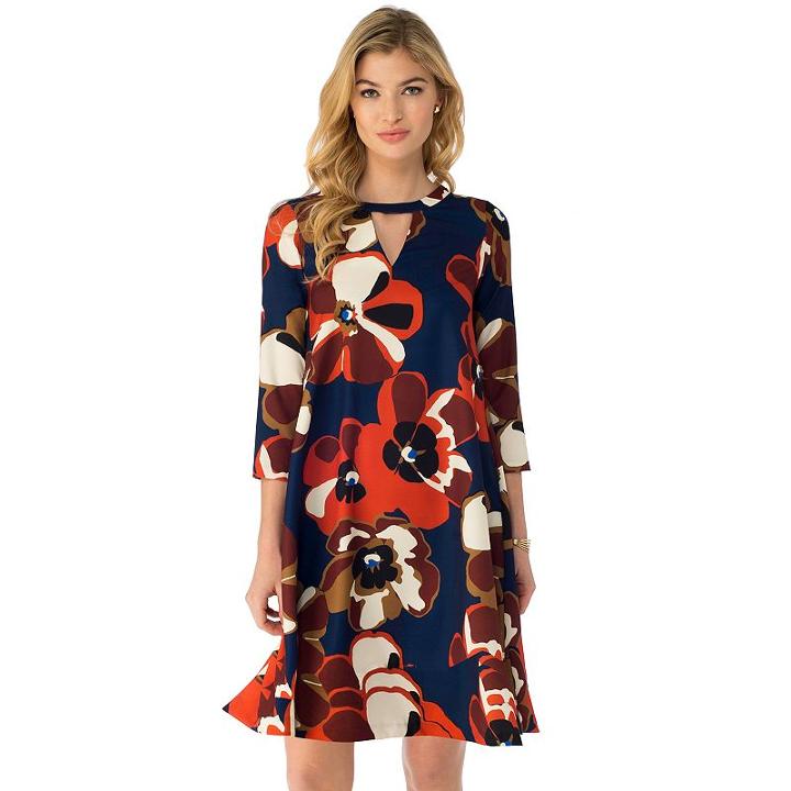 Women's Indication By Eci Retro Floral Shift Dress, Size: Medium, Ovrfl Oth