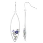 Brilliance Silver Tone Swarovski Crystal Oval Hoop Earrings, Women's, Multicolor