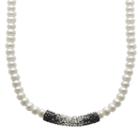 Pearlustre By Imperial Freshwater Cultured Pearl And Crystal Sterling Silver Ombre Necklace, Women's, White